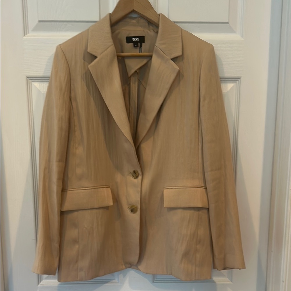 DKNY Tan Blazer Professional Suit Jacket